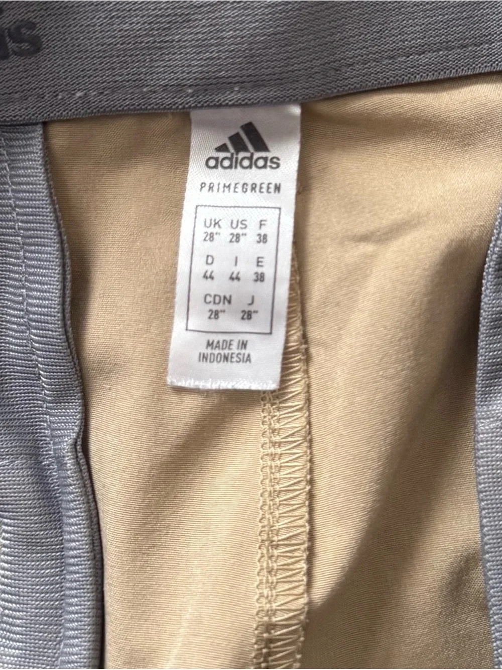Adidas Men’s 28” Khaki Golf Shorts